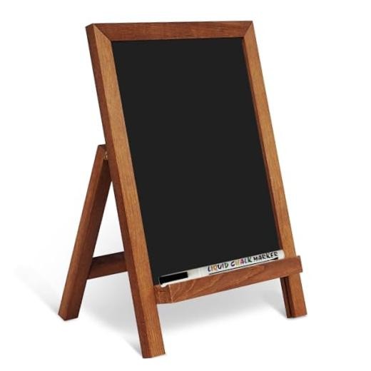 Small Tabletop Magnetic Chalkboard Signs, 9.5″ x 14″, Brown | Rustic Brown