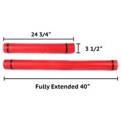 2-Pack Extendable Poster Tubes Expand from 24.5” to 40” large, Red and Green