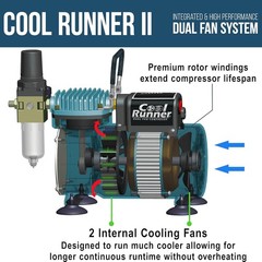 Cool Runner II Air Brush Kit with Dual Fan Compressor