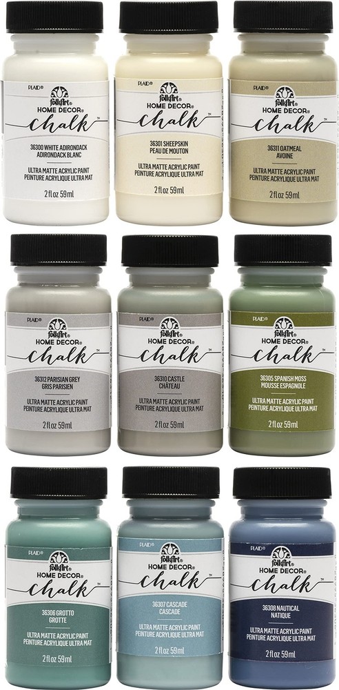 FolkArt Home Décor Chalk Finish Paint Set (2 18 Fl Oz (Pack of 1), Natural