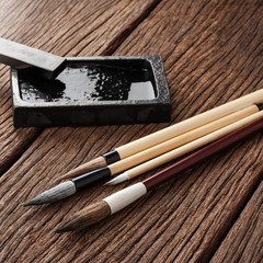 3pcs Chinese Calligraphy Brushes Ink Painting Writing Handles 3 Size Red Brown
