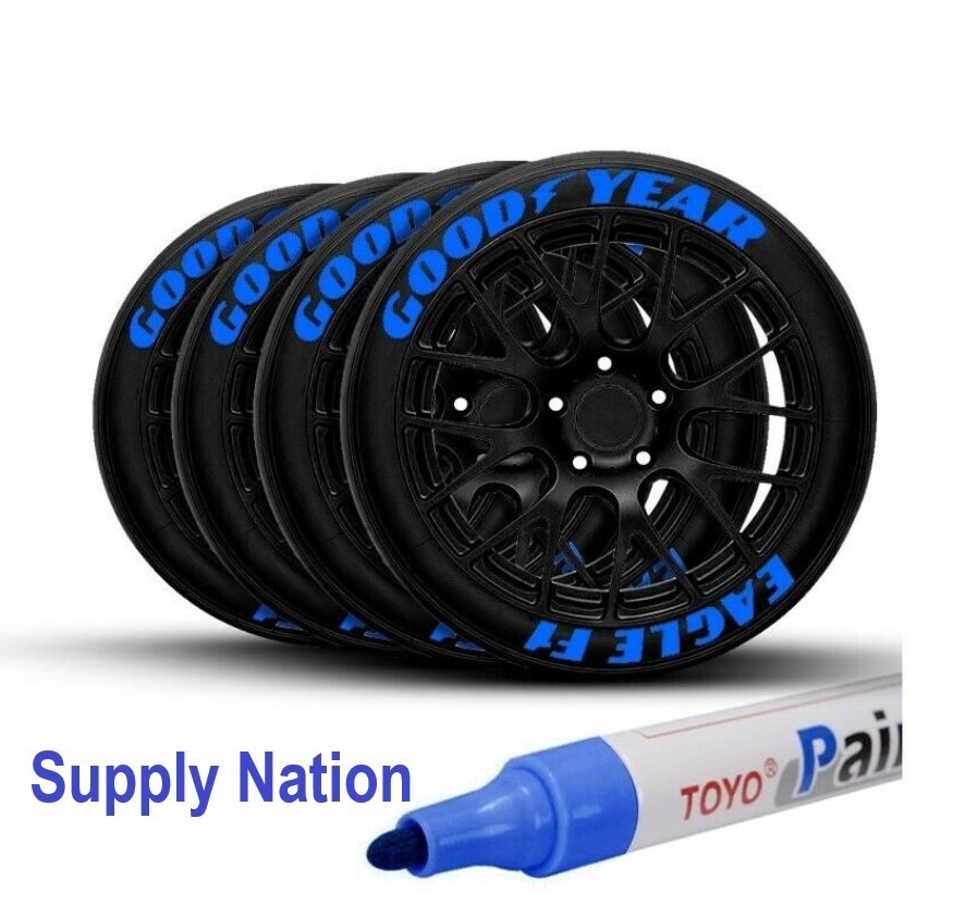 Tire Permanent Marker Tire Lettering Paint Pen TOYO Blue 4PK