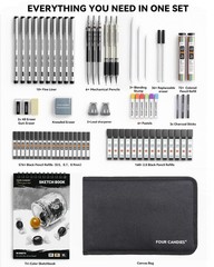 73PCS Advanced Art Supplies Drawing Kit with Fineliner Pens, Mechanical Penci…