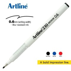 Artline Writing Pen 210 0.6mm Writing Width Blur Resistant Ink 12’s in box