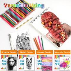 Durable 4-Pack 9×12 Sketch Books with 100gsm Acid-Free Paper for Creative Minds