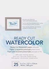 Cold Press Watercolor Paper, 5×7 Inches, 25 Sheets, White, Multicolor