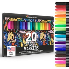 Zenacolor 20 Fabric Markers Pens Set – 1 Count (Pack of 20), Multicolor