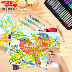 Glitter Gel Pens, 160 Pack Glitter Pen with Case for Adults Coloring Books ✅