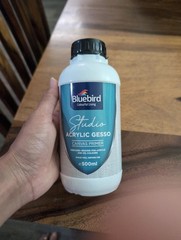 BLUEBIRD Studio 16.9oz White Liquid Acrylic Gesso, Surface Primer Medium