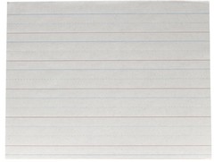 500 Sheets White Newsprint Paper, 1-in Ruled, 11 x 8.5-in, Red, Blue Line