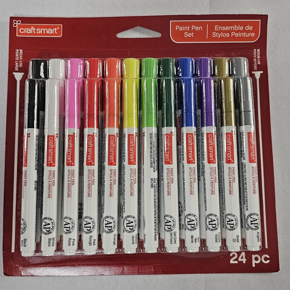Medium & Broad Line Paint Pen Set By Craft Smart® 24ct NEW