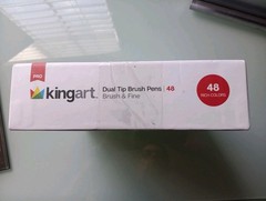 KingArt 445-48 PRO Dual TIP Brush & Fine Tip PENS, 48 Colors! New