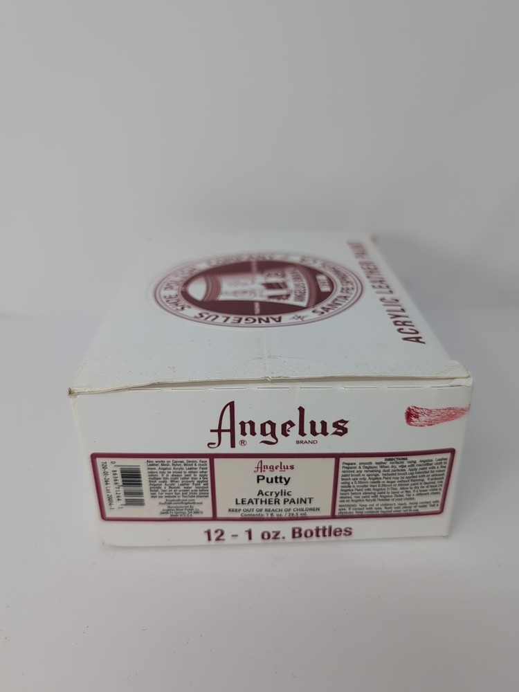(12) 1 Oz Bottles Of Angelus Acrylic Leather Putty Paint New