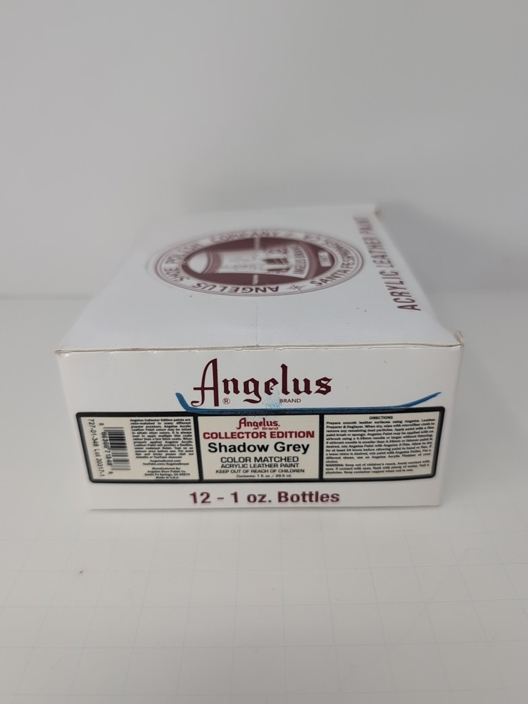 (12) 1 Oz Bottles Of Angelus Acrylic Leather Shadow Grey Paint New
