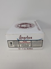 (12) 1 Oz Bottles Of Angelus Acrylic Leather Shadow Grey Paint New