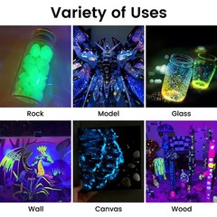 Glow In The Dark Paint 18 Bright Colors 22ml/0.75oz Blacklight Paint Set Neon Cr