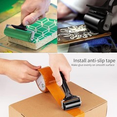 4 Inch Rubber Roller with Handle, Printmaking for Gluing, Printing,…