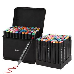 80 Colors Art Markers Pens, Dual Tips Alcohol Markers Set with Base, Permanen…
