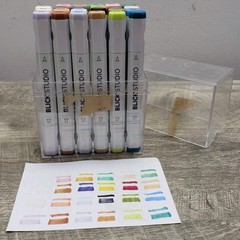 *Lot Of 23* Blick Studio Dual Brush Markers Set Various Colors (Chisel/Straight)