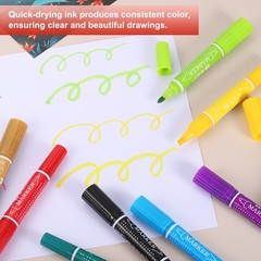 10 Pcs Art Marker Pen Double-Ended Colored Pen Dual Sketch Marker, Black