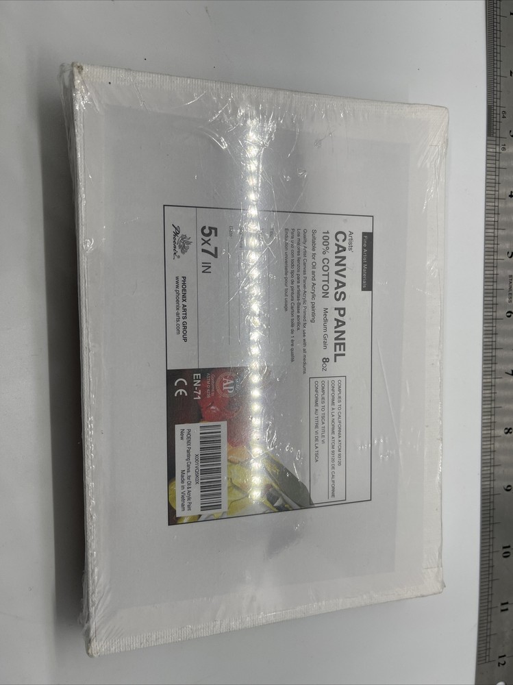 PHOENIX Artist Painting Canvas Panels – 5×7” Cotton Med Grain 8oz 6 Total