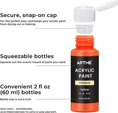 Acrylic Paint Set 60 Colors 2oz Non Toxic Waterproof for Artists Students