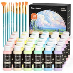 Shuttle Art 40 Pack Pastel Acrylic Paint Set, 30 2 Fl Oz (Pack of 30),