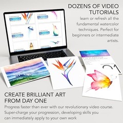54 Watercolor Pens Set | Including 15 Page Pad & Online 1 Count (Pack of 54)
