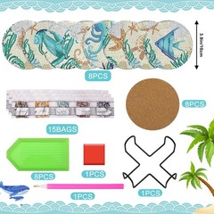 UPINS Ocean Diamond Art Painting 3 inches x 3 x 2 inches,