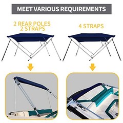 10 Colors Available – 3Bow 4 Bimini Top for Boat – 13 Different Sizes