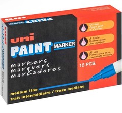BL- 12 Markers Uni-Paint PX-20 Oil-Based Paint Marker Medium Line Color BLUE