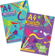 A4 Sketchbook for Kids with 80 White Premium Pages, 2 Pack (Cover may vary)