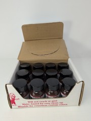 (12) 1 Oz Bottles Of Angelus Acrylic Leather Rich Brown Paint New