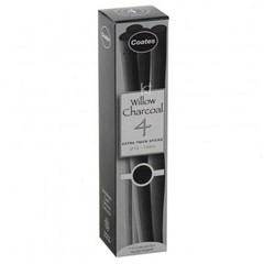 Coates Artists Willow Charcoal – Drawing Sketching – 4 x Extra Thick (12-14mm)