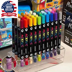 Professional Art Use 24-120Colors Acrylic Paint Markers, Dual-Tip Fine and Brush