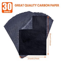 Carbon Paper for Tracing Graphite Transfer-Paper – PSLER 30 Pcs Black Graphite