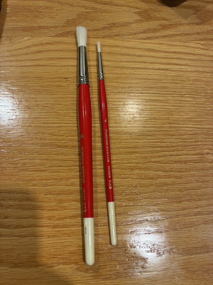 Vintage Winsor & Newton Series 233 Watercolor Brushes Set Of 2 Japan