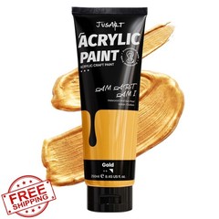 JusArt Metallic Gold Acrylic Paint 8.45oz Tube