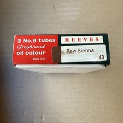 Reeves Greyhound Vtg Set of 3 X Raw Sienna oil colour Paint Tubes Still Soft NEW