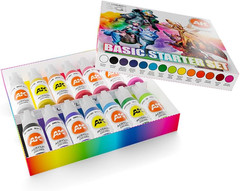 AK Interactive 14 Selected Colors Basic Starter Paint Set