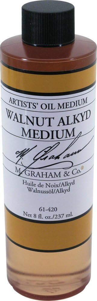 Walnut Alkyd Oil Paint Medium 8 oz Fast Drying Non Yellowing Painting Medium