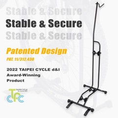 CyclingDeal Upright Bike Stand Floor – Vertical & Horizontal 1 Bike, Black