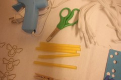 Crayons scissors pompom Pencils, glue gun , foamies google eyes Art Supplies Lot