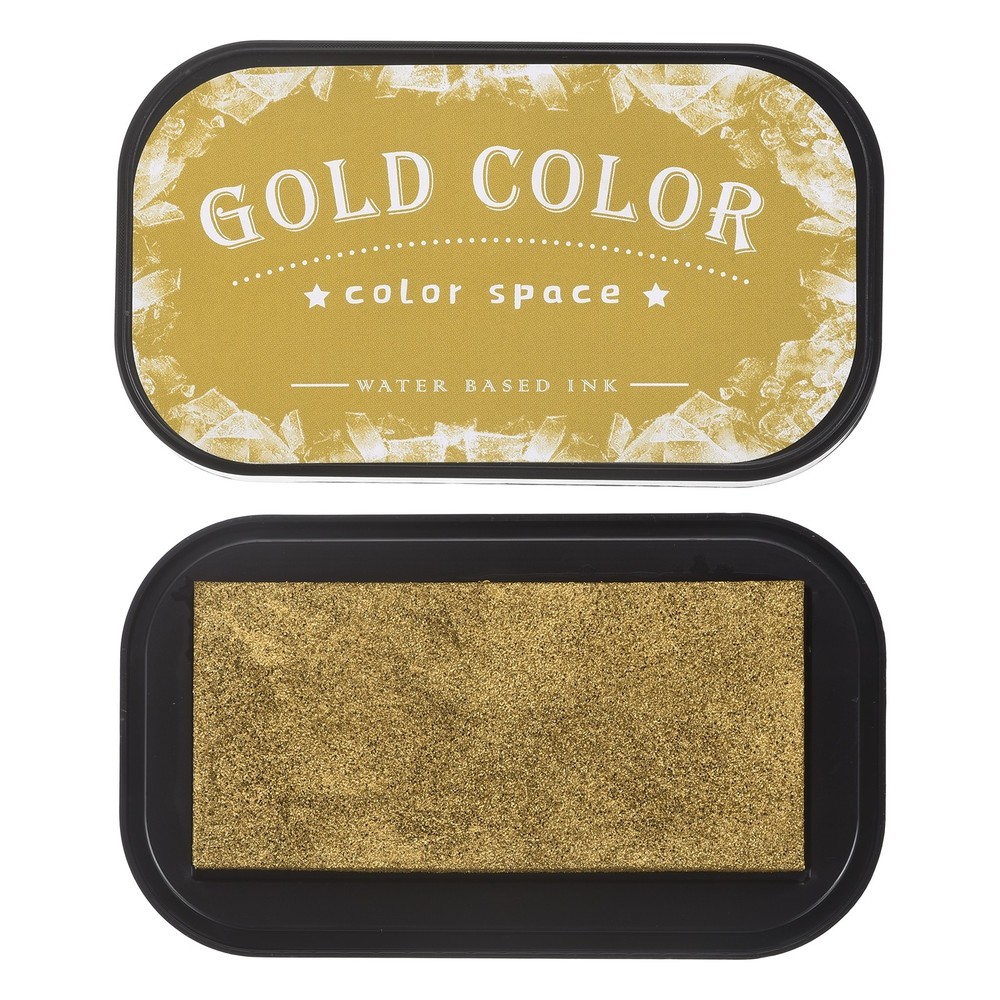 Gold Large Ink Pads for Stamps, Fingerprint, Scrapbooking, 3.8 x 2.1 Inch