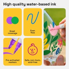 Acrylic Paint Pens, Dual Tip Markers for Fabric, Canvas, Rock, Glass, Wood, P…