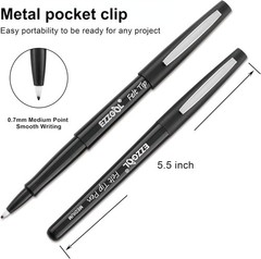 Black Felt Tip Pens, 30 Pack, 0.7mm Premium Medium Fine Point, Felt Tip Pens