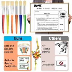 10Pcs Paint Brushes for Kids, Anezus Kids Large, Assorted Colors