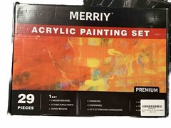 MERRIY Artist Acrylic Paint Set, Painting Supplies Kit with 12 Colors 29 Pieces