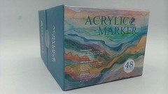 AW-1996 48 Color Acrylic Marker Set – Tip Pens For Kids, Metal, Wood & More