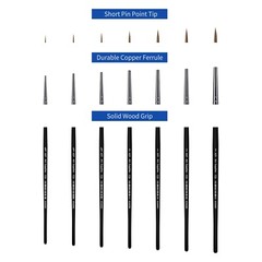 XDT#725 Mini Fine Detail Liner Art Brush Set Nail Model